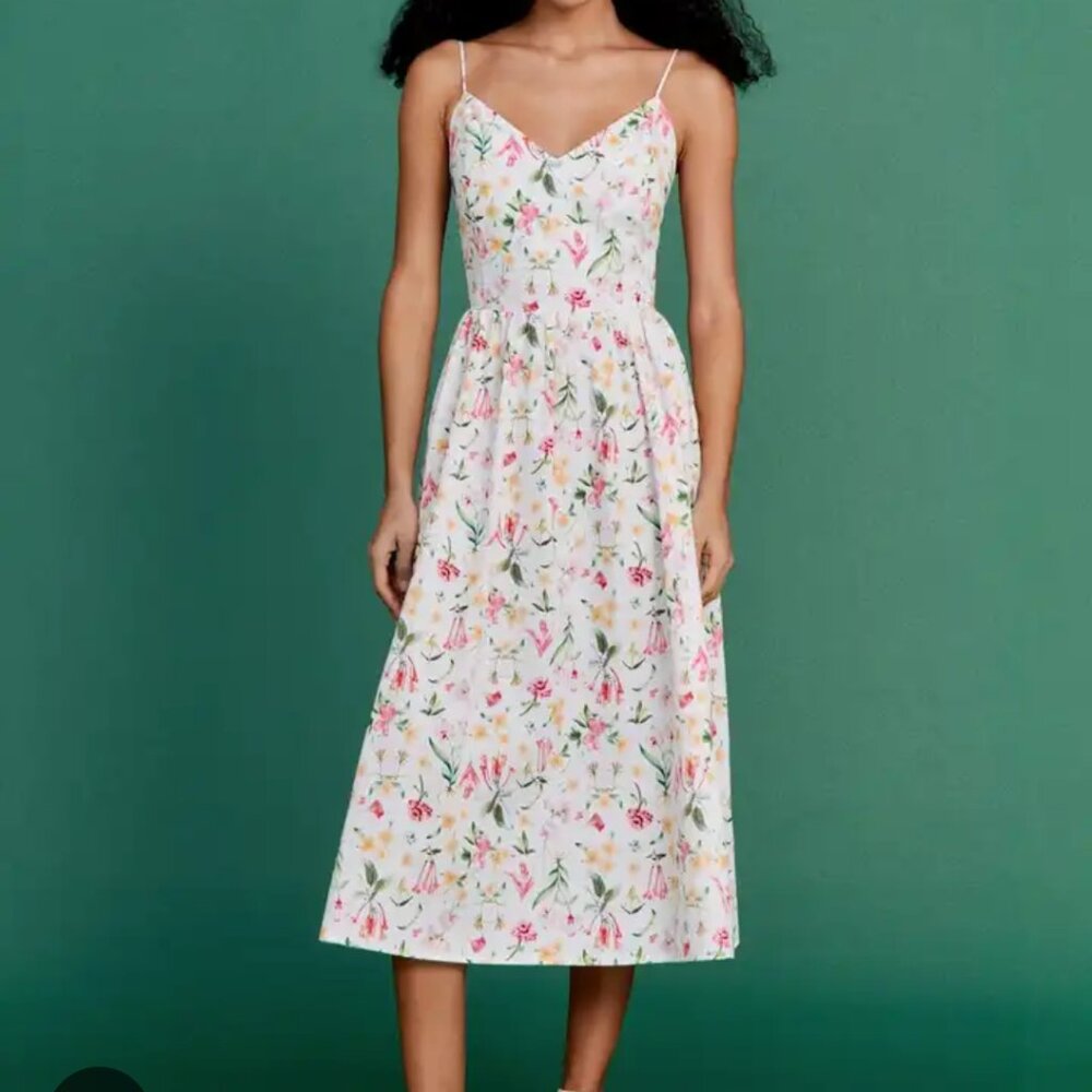 NWT H&M Cotton Midi Slip Dress Size S